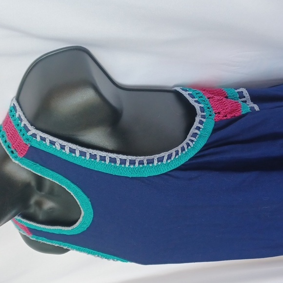 Akemi + Kin Anthropologie Swing Crochet Racerback Multicolor Midi Dress, sz S - Picture 3 of 7